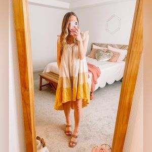 High-Low Yellow Color Block Dress // by Moodie // Size Medium // never been worn